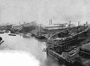 England Transport History Prints: Thames Shipbuilding