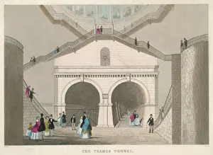 Tunnel Prints: Print of Thames Tunnel Entrance, 1843