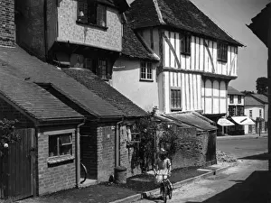 Children Prints: Thaxted Village Scene Print, Essex England 1950s