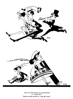 Fred Astaire Prints: The Astaires in Theatre, a Nerman Caricature Print
