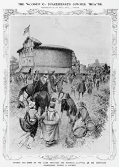 Theatre Prints: Print of Theatregoers at the Globe Theatre, C16Th