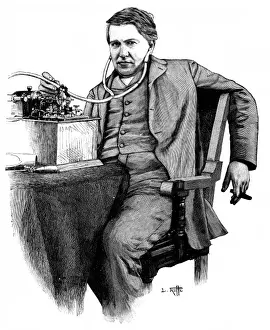 Cigar Smoking Celebrities Prints: Thomas Alva Edison / Ruffe