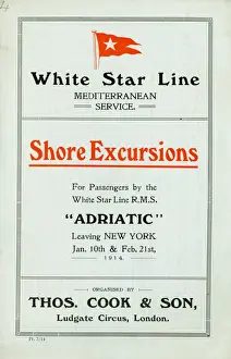 White Star Line Mediterranean Service Print 1914