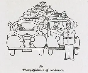 William Heath Robinson's Thoughtfulness of Road-users Print
