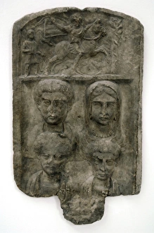 Thracian culture. Marble funerary relief. Family Thracian culture. Marble funerary relief. Family