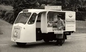 Norwich Dairy Electric Milk Float Print