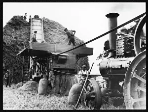 Threshing Wheat Print, Henley-on-Thames Farm Scene