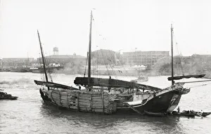 Timber junk, sailing boat, Shanghai, China Timber junk, sailing boat, Shanghai, China
