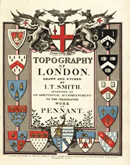 Title page with calligraphy and heraldic shields Title page with calligraphy and heraldic shields