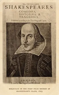 Title page of First Folio of Shakespeare's Plays Title page of First Folio of Shakespeare's Plays