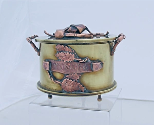 Tobacco jar made from a 4 5 Howitzer shell case Tobacco jar made from a 4 5 Howitzer shell case
