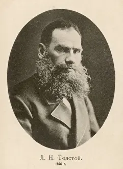 Prints of LEO TOLSTOY Russian novelist in 1876, at age 48 Russia Prints: Leo Tolstoy 1876 Print
