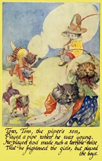 1922 Print of Tom, Tom the Piper's Son in Animal Land