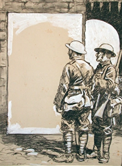 Two Tommies standing outside gateway to Carlisle Castle Two Tommies standing outside gateway to Carlisle Castle