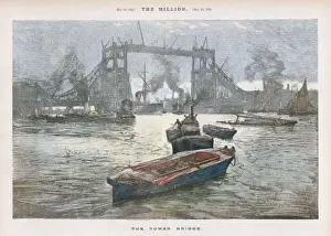 Tower Bridge Print - Original Construction Photograph