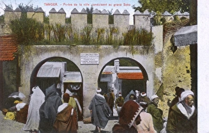 The Town gate into the Grand Market - Tangiers, Morocco The Town gate into the Grand Market - Tangiers, Morocco