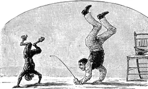 Engraved Historical Prints: Training a monkey at the circus, c. 1888