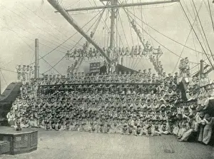 Training Ship Exmouth Print, Full Crew Group Photo