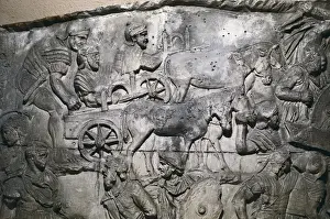 Ancient Rome Sculpture Prints: Trajans Column. Carroballistae