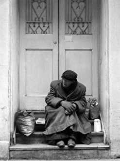 Tramp in a doorway, Balham, SW London Tramp in a doorway, Balham, SW London