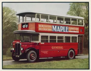 Prints of A classic double-decker of the London General Omnibus Company on the 11 route which still links Liverpool Street with Victoria via Charing Cross Transport Prints: London General Omnibus Company Double-Decker Bus Print