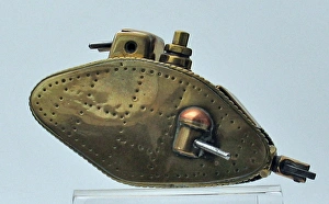 Trench Art lighter in the shape of a WWI tank Trench Art lighter in the shape of a WWI tank