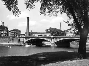 Prints of Trent Bridge, Nottingham, Nottinghamshire, England. Date: 1950s Nottinghamshire Prints: Trent Bridge, Nottingham Print, 1950s