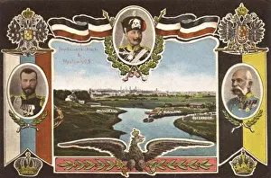 Triangle of Three Emperors Print: Dreikaisereck circa 1910