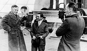 A trio of stars on board the Mauretania A trio of stars on board the Mauretania