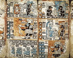 Illuminated Manuscript Miniatures Prints: Trocortesian or Madrid Codex. s. XIV. Detail