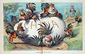 Early 20th Century Politics Prints: A troublesome egg to hatch