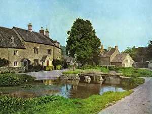 Trout Stream Print, Lower Slaughter, Gloucestershire 1960s
