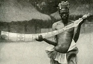 Trumpeter of the Mangbetu, Belgian Congo, Central Africa Trumpeter of the Mangbetu, Belgian Congo, Central Africa