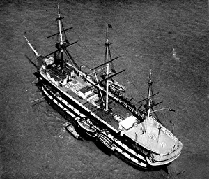 River Mersey Prints: Aerial Photograph of Conway Training Ship, 1935 Print