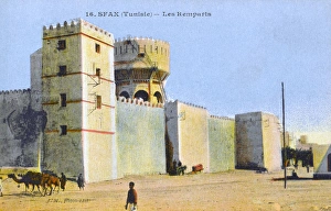 Tunisia - Sfax - The Rampart Walls and Water Tower Tunisia - Sfax - The Rampart Walls and Water Tower