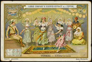 Prints of Turkish sword dance Cultural Festivals And Tradition Prints: Turkish Sword Dance Print by Mary Evans Prints Online