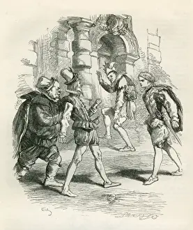 Twelfth Night Print - Sir Andrew Aguecheek Confronted by Sebastian