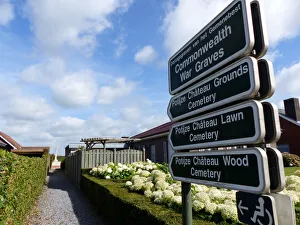 Typical Commonwealth War Grave CWGC signs, Potijze Typical Commonwealth War Grave CWGC signs, Potijze