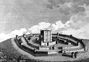 Siege Warfare Tactics Prints: Typical fortifications of a castle