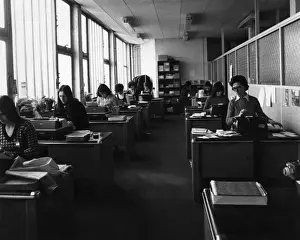 Typing Pool 1960s Print: Vintage Office Scene