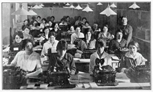 French Typing Pool Women Print
