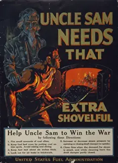 World War 1 Posters Prints: Uncle Sam needs that extra shovelful
