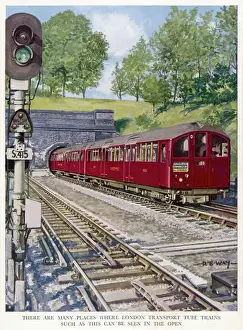 Tunnel Prints: Northern Line Train Print, Emerging from Tunnel