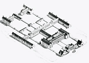 Union Workhouse, Limerick, Ireland, perspective view Union Workhouse, Limerick, Ireland, perspective view