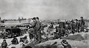 Second World War Photos Prints: Unloading Supplies in Normandy; Second World War, 1944