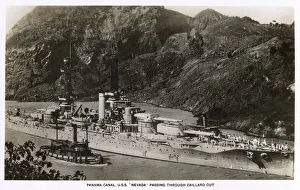 USS Nevada, American battleship, Panama Canal USS Nevada, American battleship, Panama Canal
