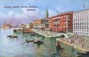Venice, Italy - Grand Hotel Royal Danieli and Gondolas Venice, Italy - Grand Hotel Royal Danieli and Gondolas