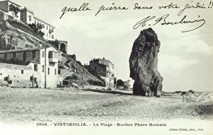 Ventimiglia, Italy - The Roman Lighthouse Rock Ventimiglia, Italy - The Roman Lighthouse Rock