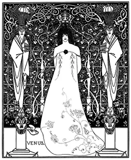 Venus between terminal gods by Aubrey Beardsley Venus between terminal gods by Aubrey Beardsley