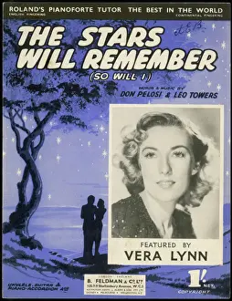 Prints of VERA LYNN Popular English singer: The Stars Will Remember Music Prints: Vera Lynn Print - The Stars Will Remember